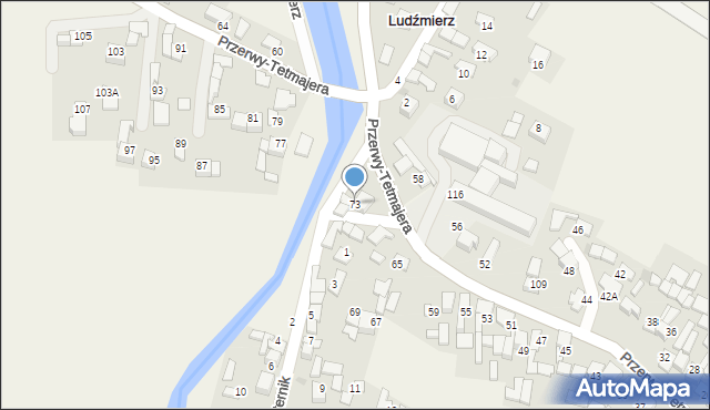 Ludźmierz, Przerwy-Tetmajera Kazimierza, 73, mapa Ludźmierz