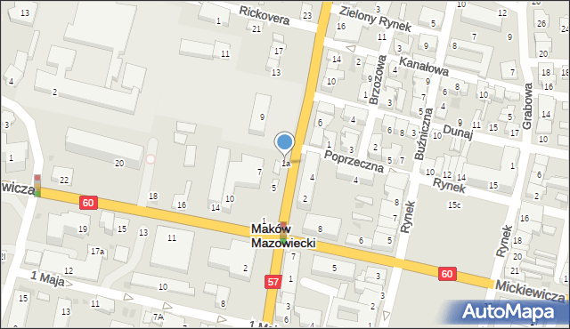 Maków Mazowiecki, Przasnyska, 1a, mapa Maków Mazowiecki