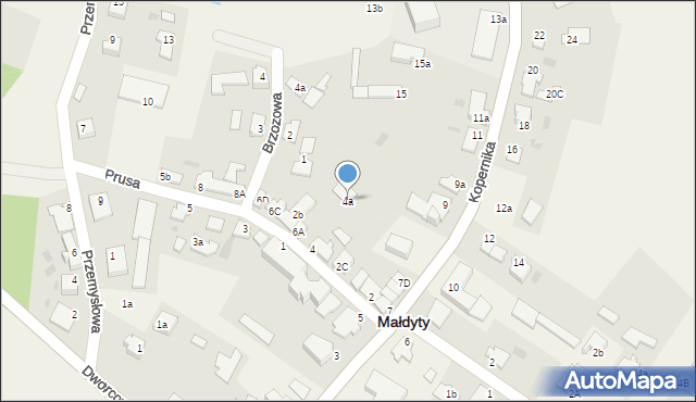 Małdyty, Prusa, 4a, mapa Małdyty