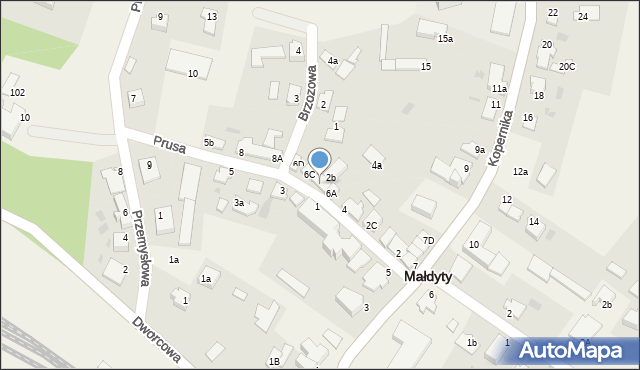 Małdyty, Prusa, 6B, mapa Małdyty