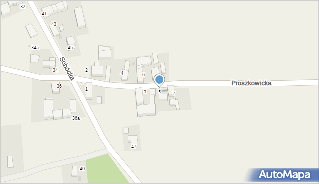 Maniów, Proszkowicka, 5, mapa Maniów