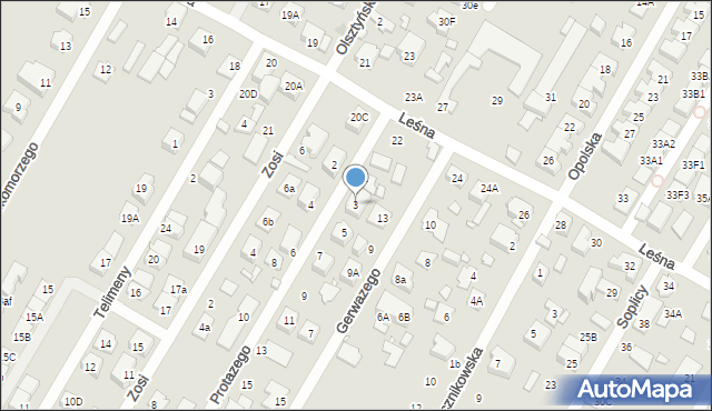 Marki, Protazego, 3, mapa Marki