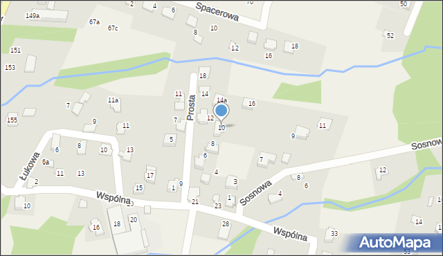 Meszna, Prosta, 10, mapa Meszna