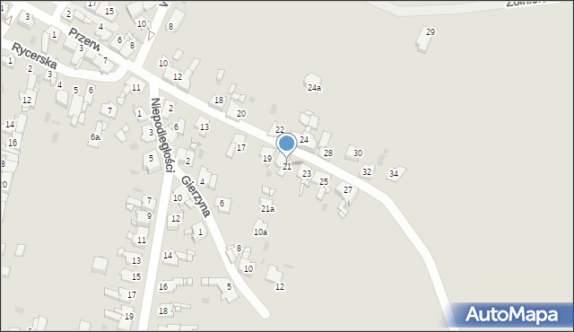 Miasteczko Śląskie, Przerwy-Tetmajera Kazimierza, 21, mapa Miasteczko Śląskie