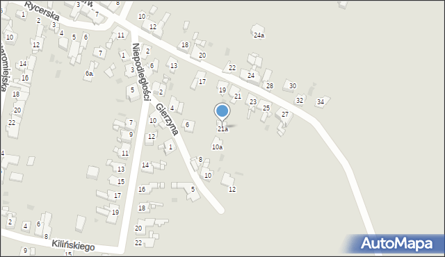 Miasteczko Śląskie, Przerwy-Tetmajera Kazimierza, 21a, mapa Miasteczko Śląskie