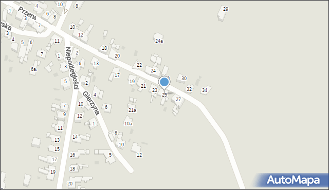 Miasteczko Śląskie, Przerwy-Tetmajera Kazimierza, 25, mapa Miasteczko Śląskie