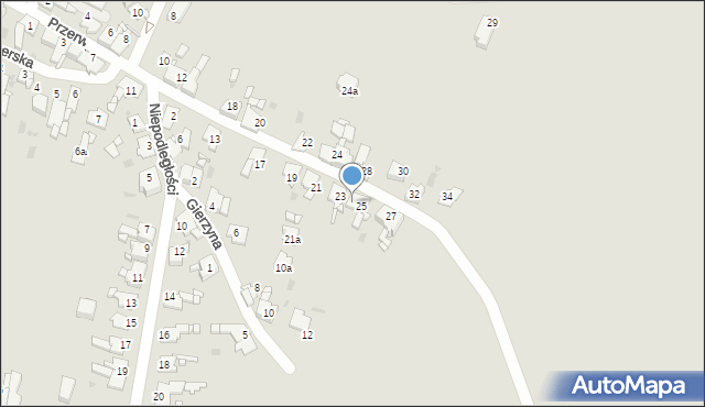 Miasteczko Śląskie, Przerwy-Tetmajera Kazimierza, 25a, mapa Miasteczko Śląskie