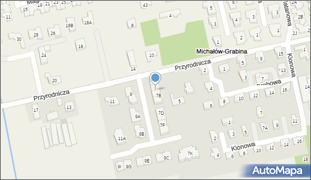 Michałów-Grabina, Przyrodnicza, 7A, mapa Michałów-Grabina