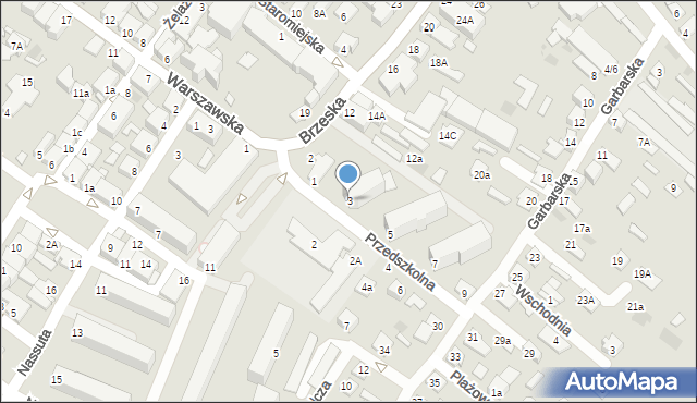 Międzyrzec Podlaski, Przedszkolna, 3, mapa Międzyrzec Podlaski