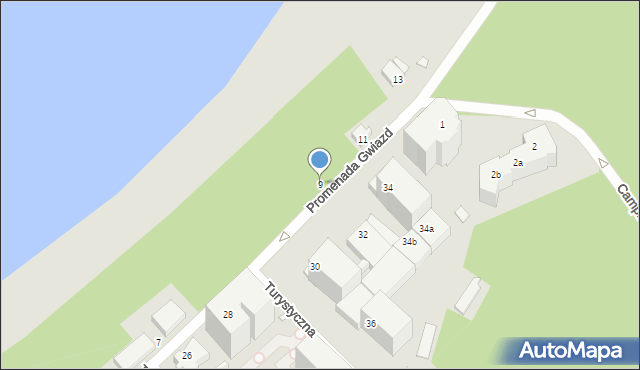 Międzyzdroje, Promenada Gwiazd, 9, mapa Międzyzdroje