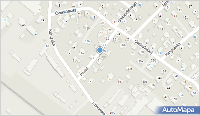 Mielec, Prusa, 8, mapa Mielca