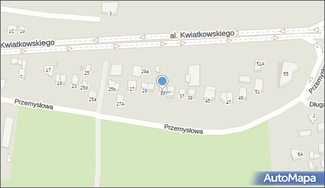 Mielec, Przemysłowa, 33, mapa Mielca