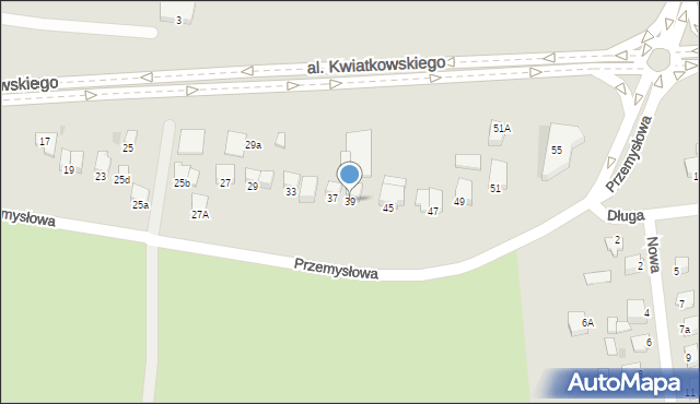 Mielec, Przemysłowa, 39, mapa Mielca