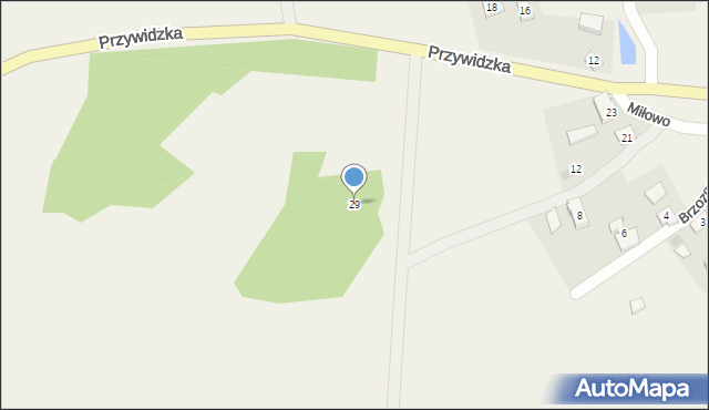 Miłowo, Przywidzka, 29, mapa Miłowo