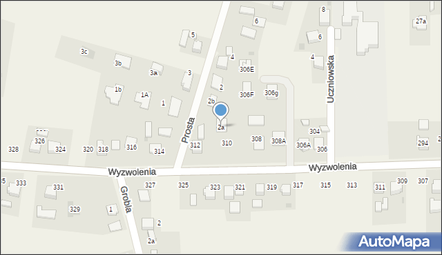 Mizerów, Prosta, 2a, mapa Mizerów