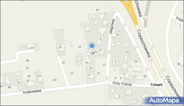 Modlnica, Przy Forcie, 14B, mapa Modlnica