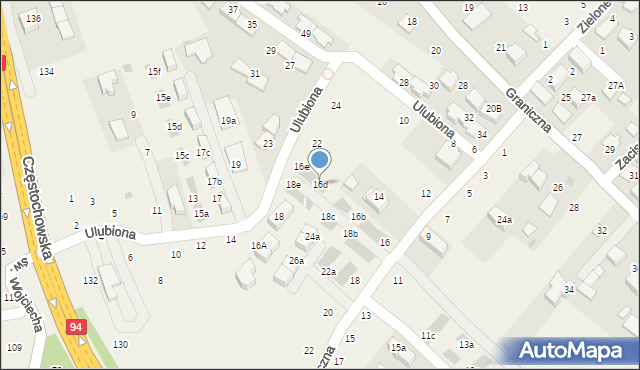 Modlnica, Przygraniczna, 16d, mapa Modlnica