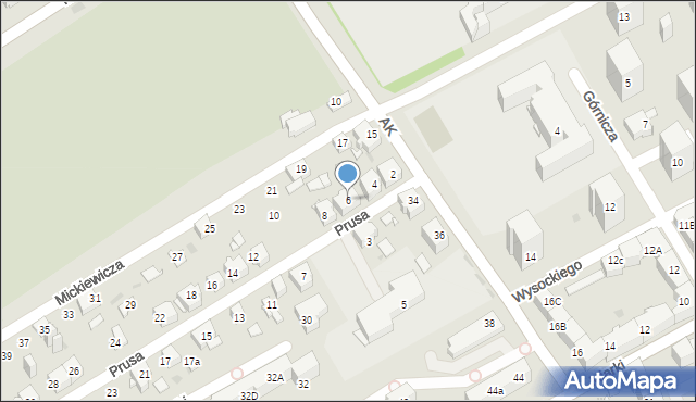 Mysłowice, Prusa Bolesława, 6, mapa Mysłowice