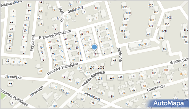 Mysłowice, Przerwy-Tetmajera Kazimierza, 11, mapa Mysłowice