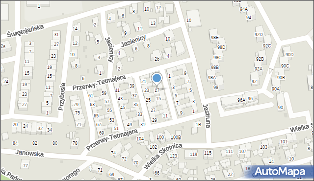 Mysłowice, Przerwy-Tetmajera Kazimierza, 17, mapa Mysłowice