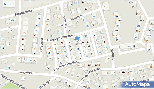 Mysłowice, Przerwy-Tetmajera Kazimierza, 37, mapa Mysłowice