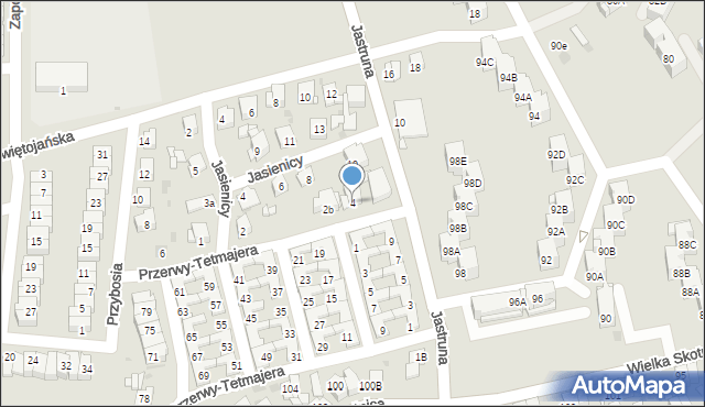 Mysłowice, Przerwy-Tetmajera Kazimierza, 4, mapa Mysłowice