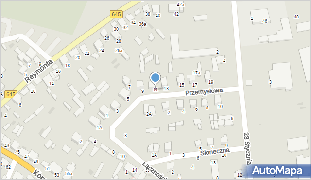 Myszyniec, Przemysłowa, 11, mapa Myszyniec