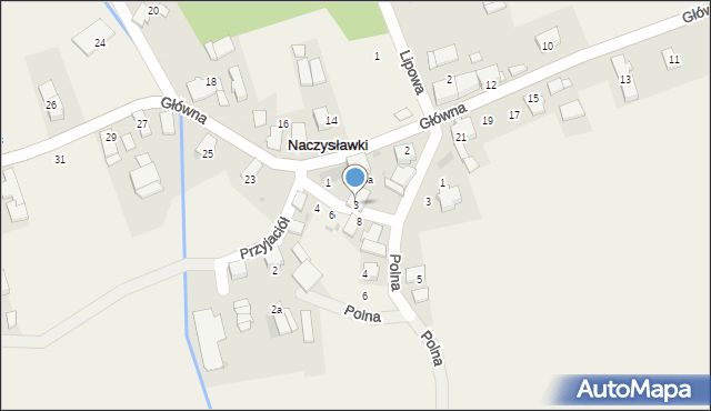 Naczysławki, Przyjaciół, 3, mapa Naczysławki