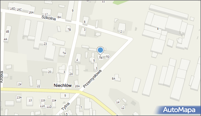 Niechlów, Przemysłowa, 7A, mapa Niechlów