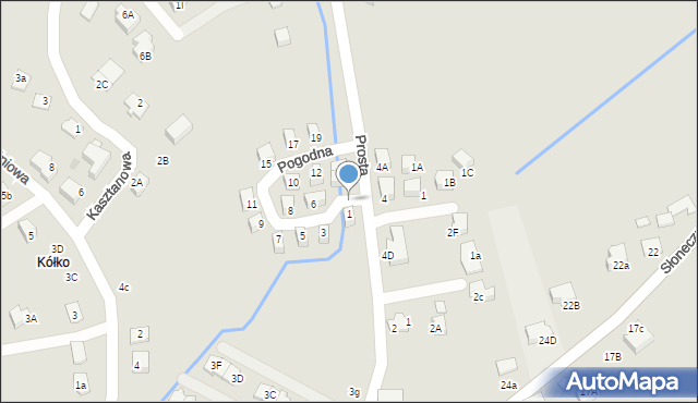 Niepołomice, Prosta, 1AA, mapa Niepołomice