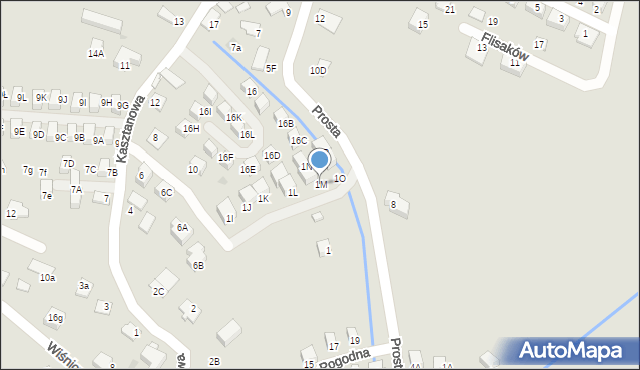 Niepołomice, Prosta, 1M, mapa Niepołomice