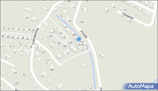 Niepołomice, Prosta, 1N, mapa Niepołomice