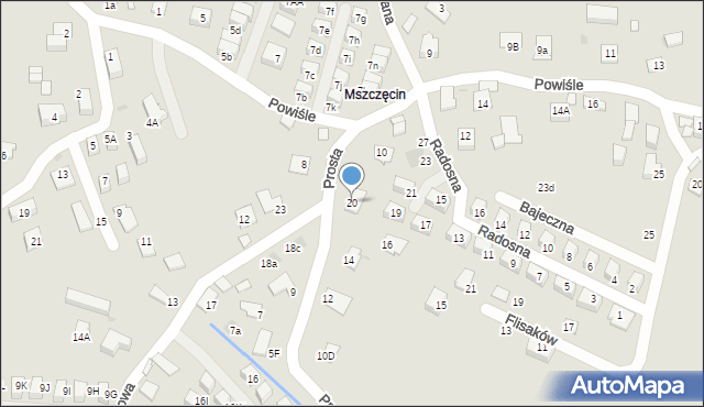 Niepołomice, Prosta, 20, mapa Niepołomice