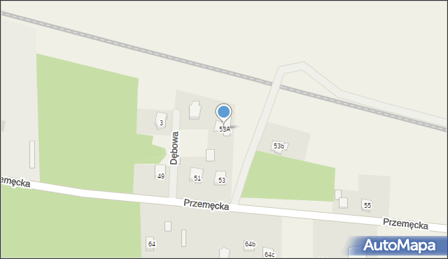 Nowa Wieś, Przemęcka, 53A, mapa Nowa Wieś