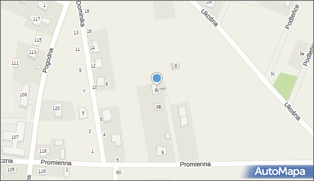 Nowe Aleksandrowo, Promienna, 9c, mapa Nowe Aleksandrowo