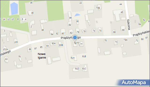 Nowe Iganie, Prądzyńskiego Ignacego, gen., 79, mapa Nowe Iganie