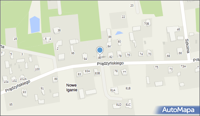 Nowe Iganie, Prądzyńskiego Ignacego, gen., 90, mapa Nowe Iganie