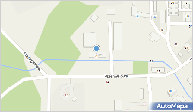 Nowiny, Przemysłowa, 25, mapa Nowiny