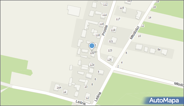 Nowy Kocin, Prosta, 122, mapa Nowy Kocin