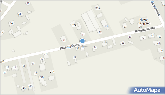 Nowy Krępiec, Przemysłowa, 32, mapa Nowy Krępiec