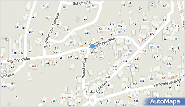 Nowy Targ, Przechodnia, 12, mapa Nowego Targu