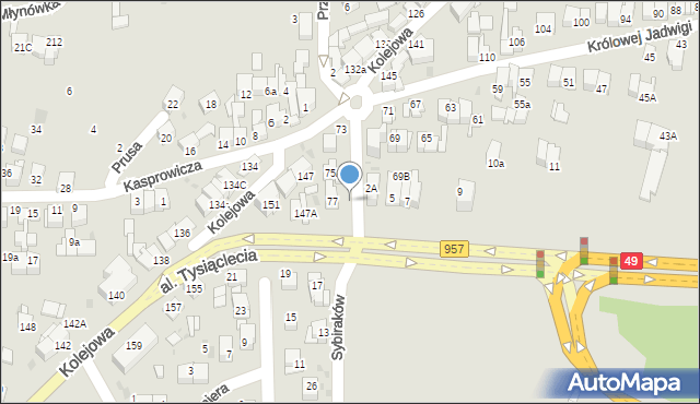 Nowy Targ, Przechodnia, 2a, mapa Nowego Targu