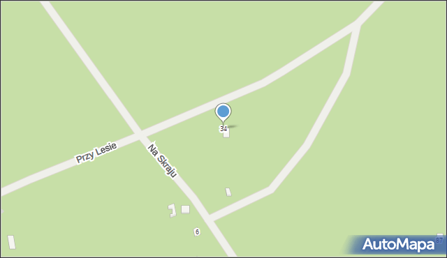 Nowy Żabieniec, Przy Lesie, 34, mapa Nowy Żabieniec