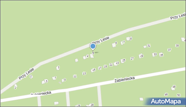 Nowy Żabieniec, Przy Lesie, 5, mapa Nowy Żabieniec