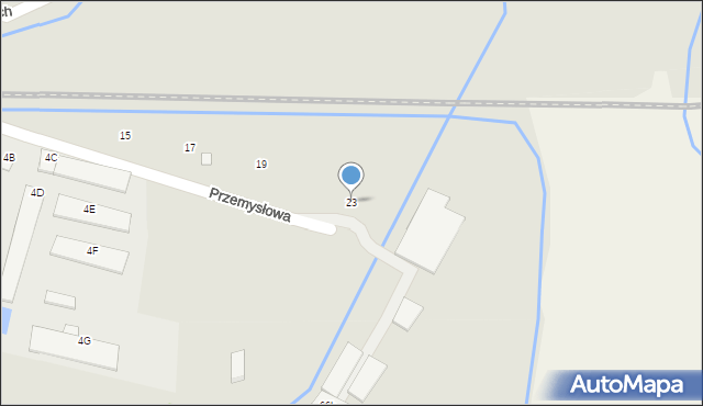 Nysa, Przemysłowa, 23, mapa Nysy