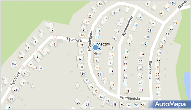 Olsztyn, Promienista, 17, mapa Olsztyna