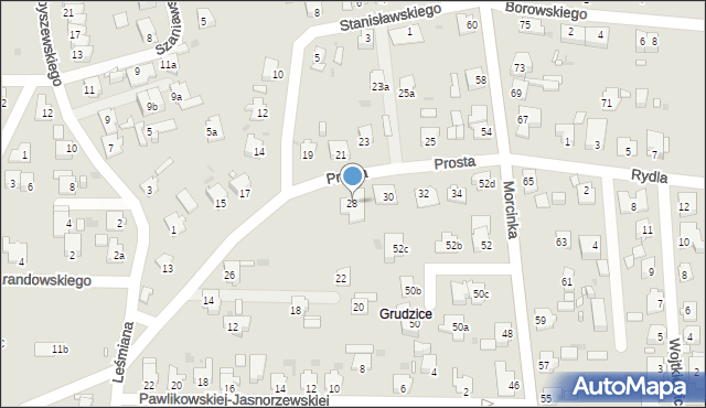 Opole, Prosta, 28, mapa Opola