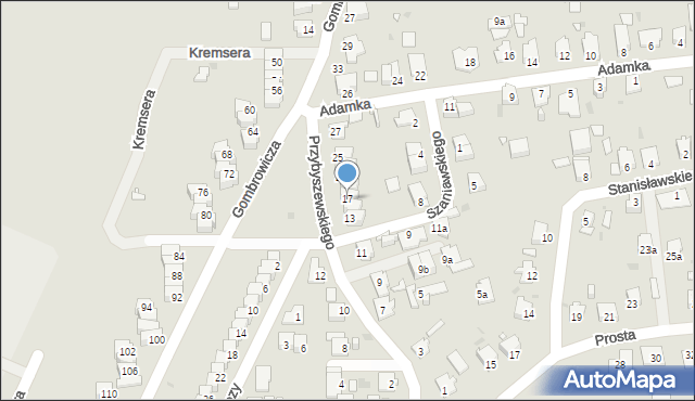 Opole, Przybyszewskiego Stanisława, 17, mapa Opola