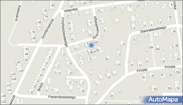 Opole, Przybyszewskiego Stanisława, 9b, mapa Opola