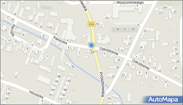 Opole, Prószkowska, 124, mapa Opola